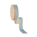 1" Reversible Classic Velvet Wired Ribbon | Capri Blue/Gold | 10 Yard Roll