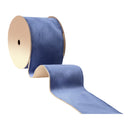 4" Reversible Classic Velvet Wired Ribbon | French Blue/Gold | 10 Yard Roll