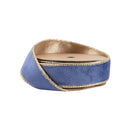 1" Reversible Classic Velvet Wired Ribbon | French Blue/Gold | 10 Yard Roll
