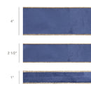 2 1/2" Reversible Classic Velvet Wired Ribbon | French Blue/Gold | 10 Yard Roll