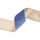 2 1/2" Reversible Classic Velvet Wired Ribbon | French Blue/Gold | 10 Yard Roll