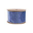 2 1/2" Reversible Classic Velvet Wired Ribbon | French Blue/Gold | 10 Yard Roll