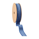 1" Reversible Classic Velvet Wired Ribbon | Electric Blue/Shimmer Blue | 10 Yard Roll