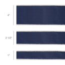 4" Reversible Classic Velvet Wired Ribbon | Navy/Silver | 10 Yard Roll