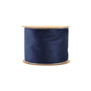 4" Reversible Classic Velvet Wired Ribbon | Navy/Silver | 10 Yard Roll