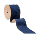 4" Reversible Classic Velvet Wired Ribbon | Navy/Gold | 10 Yard Roll