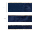 4" Reversible Classic Velvet Wired Ribbon | Navy/Gold | 10 Yard Roll