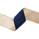 4" Reversible Classic Velvet Wired Ribbon | Navy/Gold | 10 Yard Roll