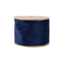 4" Reversible Classic Velvet Wired Ribbon | Navy/Gold | 10 Yard Roll