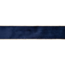 2 1/2" Reversible Classic Velvet Wired Ribbon | Navy/Gold | 10 Yard Roll
