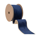 2 1/2" Reversible Classic Velvet Wired Ribbon | Navy/Gold | 10 Yard Roll