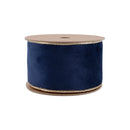 2 1/2" Reversible Classic Velvet Wired Ribbon | Navy/Gold | 10 Yard Roll