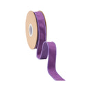 1" Reversible Classic Velvet Wired Ribbon | Purple/Purple | 10 Yard Roll