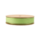 1" Reversible Classic Velvet Wired Ribbon | Lime/Shimmer Lime | 10 Yard Roll