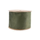 4" Reversible Classic Velvet Wired Ribbon | Moss/Gold | 10 Yard Roll