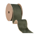 2 1/2" Reversible Classic Velvet Wired Ribbon | Moss/Gold | 10 Yard Roll
