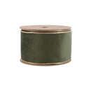 2 1/2" Reversible Classic Velvet Wired Ribbon | Moss/Gold | 10 Yard Roll