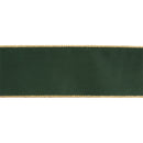 2 1/2" Reversible Classic Velvet Wired Ribbon | Green/Gold | 10 Yard Roll