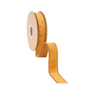 1" Reversible Classic Velvet Wired Ribbon | Gold/Gold | 10 Yard Roll