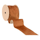 4" Reversible Classic Velvet Wired Ribbon | Rust/Gold | 10 Yard Roll