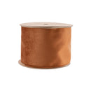 4" Reversible Classic Velvet Wired Ribbon | Rust/Gold | 10 Yard Roll