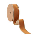 1" Reversible Classic Velvet Wired Ribbon | Rust/Gold | 10 Yard Roll