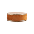 1" Reversible Classic Velvet Wired Ribbon | Rust/Gold | 10 Yard Roll