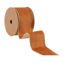 2 1/2" Reversible Classic Velvet Wired Ribbon | Rust/Gold | 10 Yard Roll