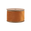 2 1/2" Reversible Classic Velvet Wired Ribbon | Rust/Gold | 10 Yard Roll