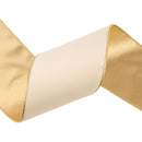 4" Reversible Classic Velvet Wired Ribbon | Ivory/Gold | 10 Yard Roll