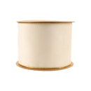 4" Reversible Classic Velvet Wired Ribbon | Ivory/Gold | 10 Yard Roll