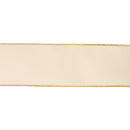 2 1/2" Reversible Classic Velvet Wired Ribbon | Ivory/Gold | 10 Yard Roll