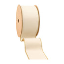 2 1/2" Reversible Classic Velvet Wired Ribbon | Ivory/Gold | 10 Yard Roll
