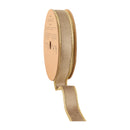 1" Reversible Classic Velvet Wired Ribbon | Latte/Gold | 10 Yard Roll