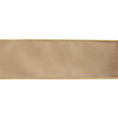 2 1/2" Reversible Classic Velvet Wired Ribbon | Latte/Gold | 10 Yard Roll