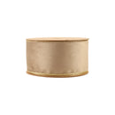 2 1/2" Reversible Classic Velvet Wired Ribbon | Latte/Gold | 10 Yard Roll