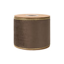 4” Reversible Classic Velvet Wired Ribbon | Brown w/ Gold Shimmer Satin Backing | 10 Yard Roll