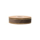 1” Reversible Classic Velvet Wired Ribbon | Brown w/ Gold Shimmer Satin Backing | 10 Yard Roll