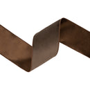 4” Reversible Classic Velvet Wired Ribbon | Brown w/ Brown Shimmer Backing | 10 Yard Roll