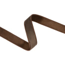 1” Reversible Classic Velvet Wired Ribbon | Brown w/ Brown Shimmer Backing | 10 Yard Roll
