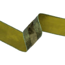 2 1/2" Wired Ribbon | Dark Glitter with Dark Velvet Stripe | 10 Yard Roll