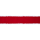 2 1/2" Wired Velvet Ribbon | Red with White Fuzzy Edge | 10 Yard Roll