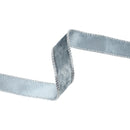 1" Reversible Frosted Velvet Wired Ribbon | Blue/Blue | 10 Yard Roll