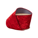 4" Wired Velvet Ribbon | Red with Black/White Check Backing | 10 Yard Roll