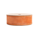 1" Wired Velour Ribbon | Orange w/ Orange Backing | 10 Yard Roll