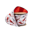 4" Wired Velvet | White and Red Cardinals with Red Backing | 10 Yard Roll
