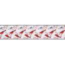 4" Wired Velvet | White and Red Cardinals with Red Backing | 10 Yard Roll