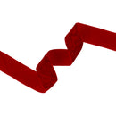 1" Crushed Velvet | Red | 10 Yard Roll