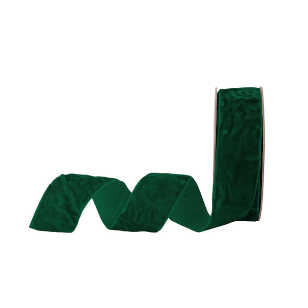 1" Crushed Velvet | Green | 10 Yard Roll