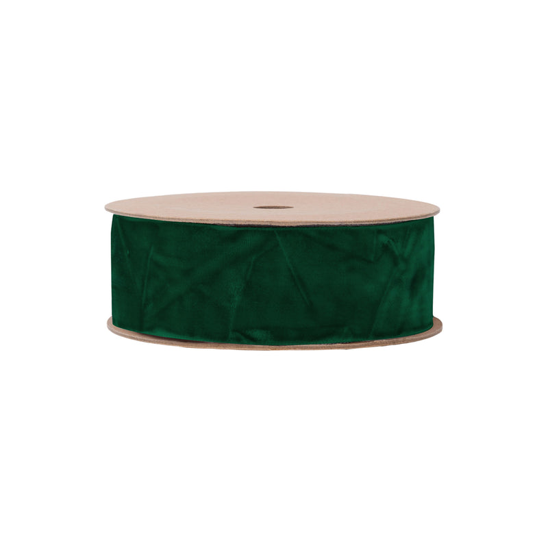 1" Crushed Velvet | Green | 10 Yard Roll